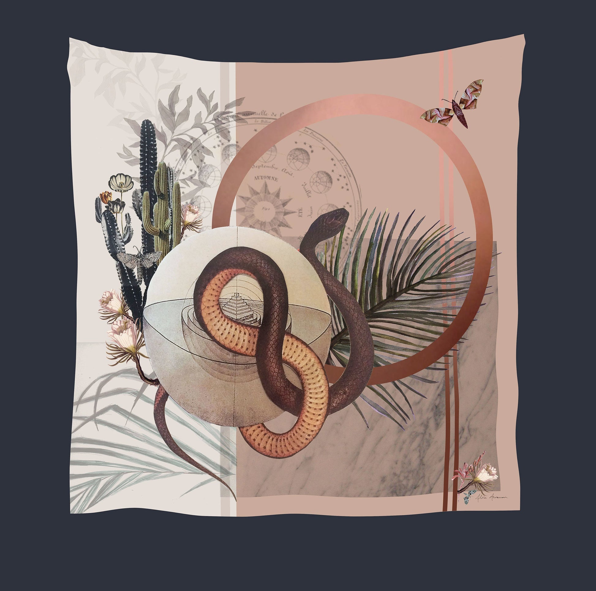 Nevada Snake Square Silk Scarf
