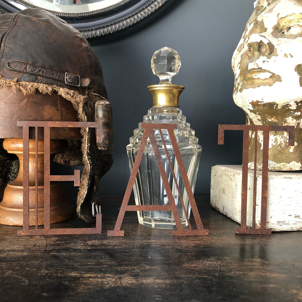 Rusty Metal 5" or 12" Art Deco Lettering A-Z 0-9