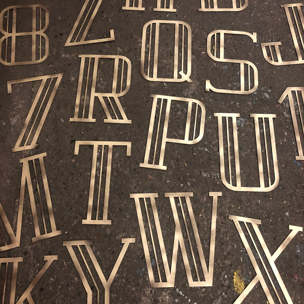 Gold Distressed 5" or 12" Art Deco Lettering A-Z 0-9