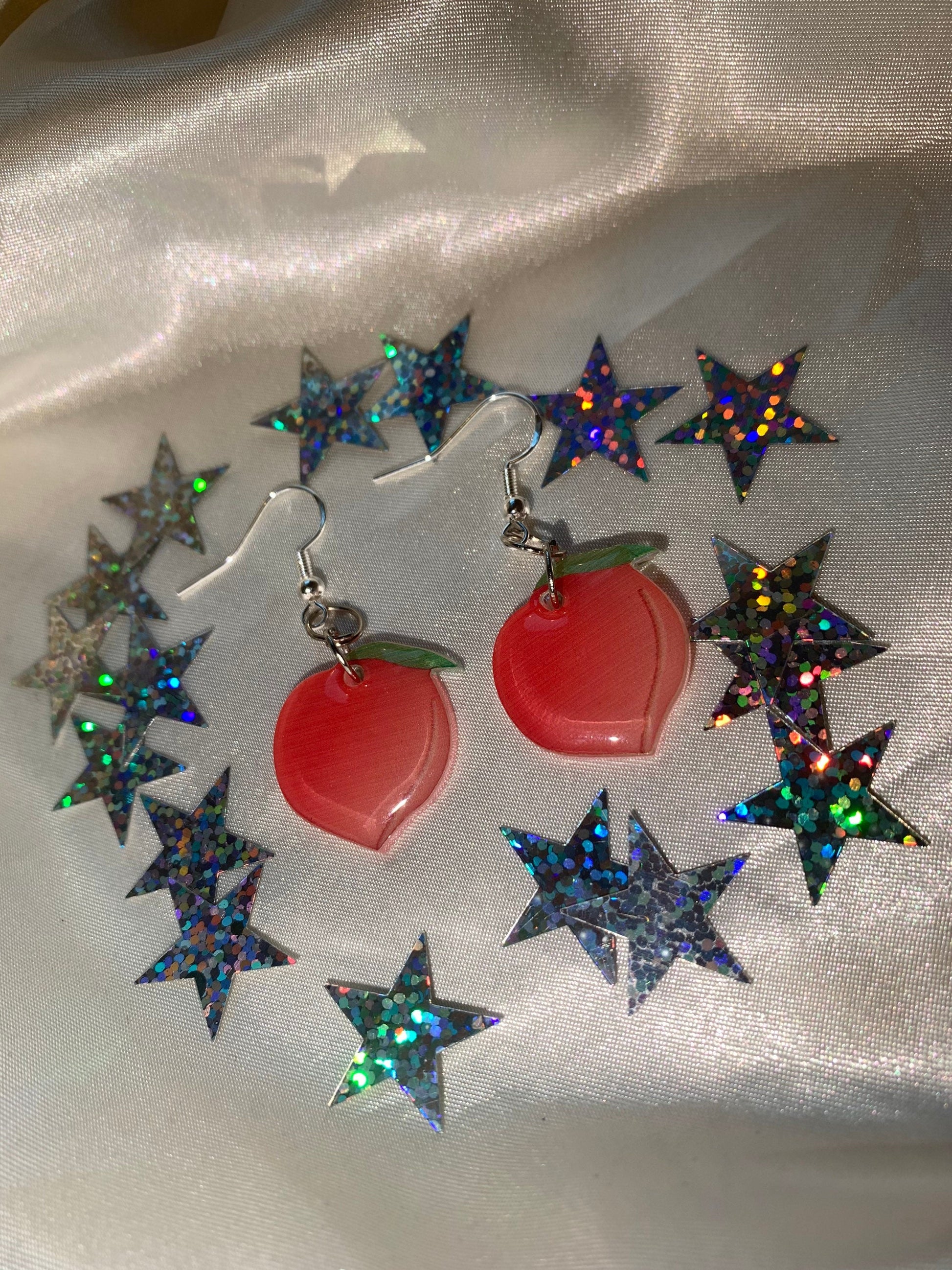 Pink peach earrings