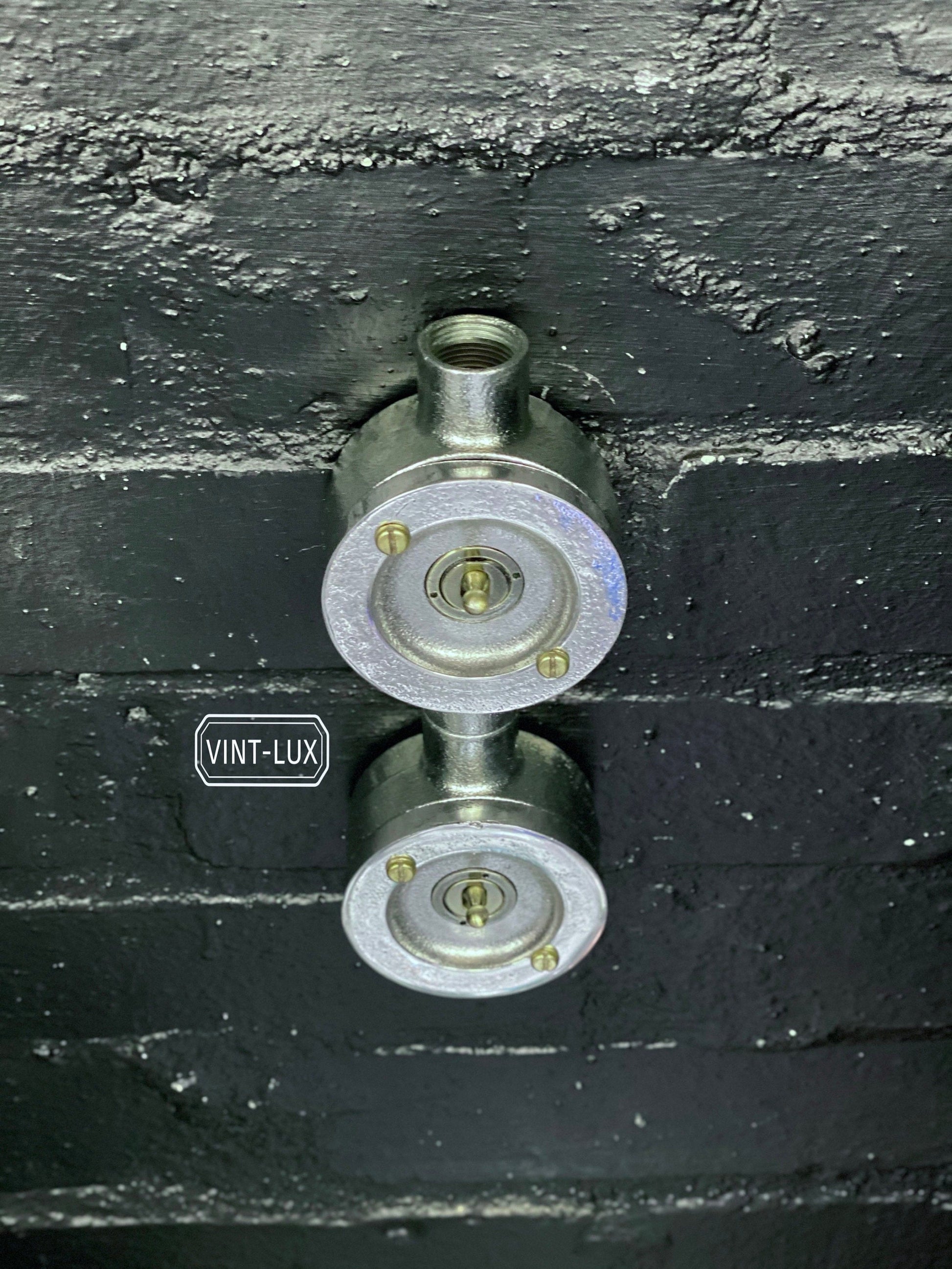 Double Gang Solid Cast Conduit Metal Light Switch Industrial 2 Way - BS EN Approved Vintage Crabtree 1950’s Style