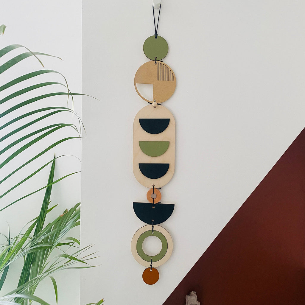 Geometric Wood Wall Art - Mid Century Art - Home Decor - Modern Art