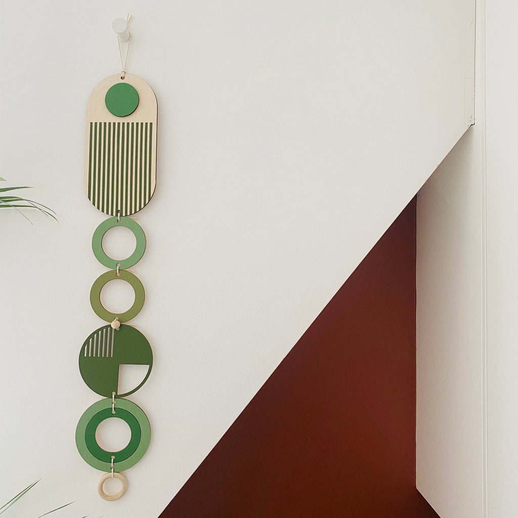 Green Modern Wall Art - Wood Wall Hanging - Mid Century Wall Decor