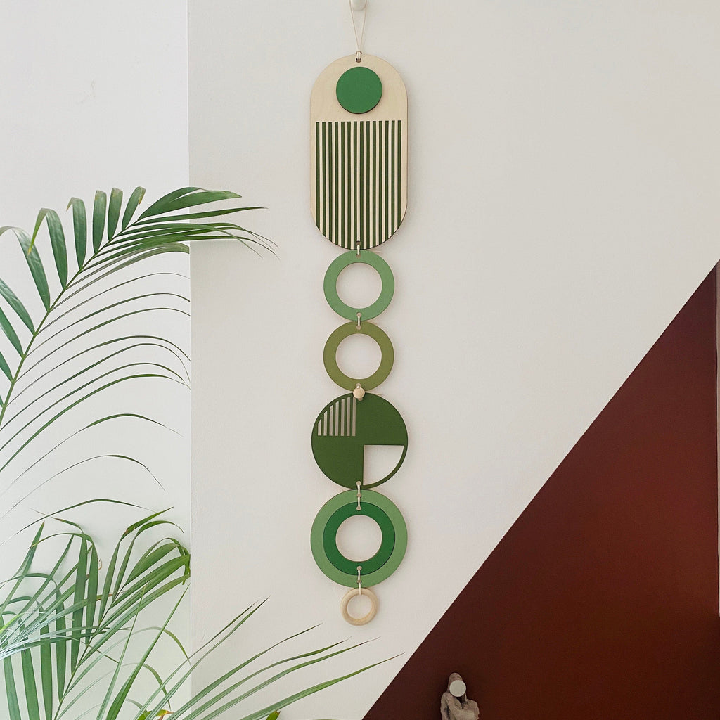 Green Modern Wall Art - Wood Wall Hanging - Mid Century Wall Decor