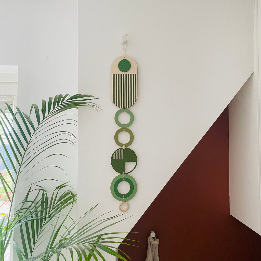 Green Modern Wall Art - Wood Wall Hanging - Mid Century Wall Decor