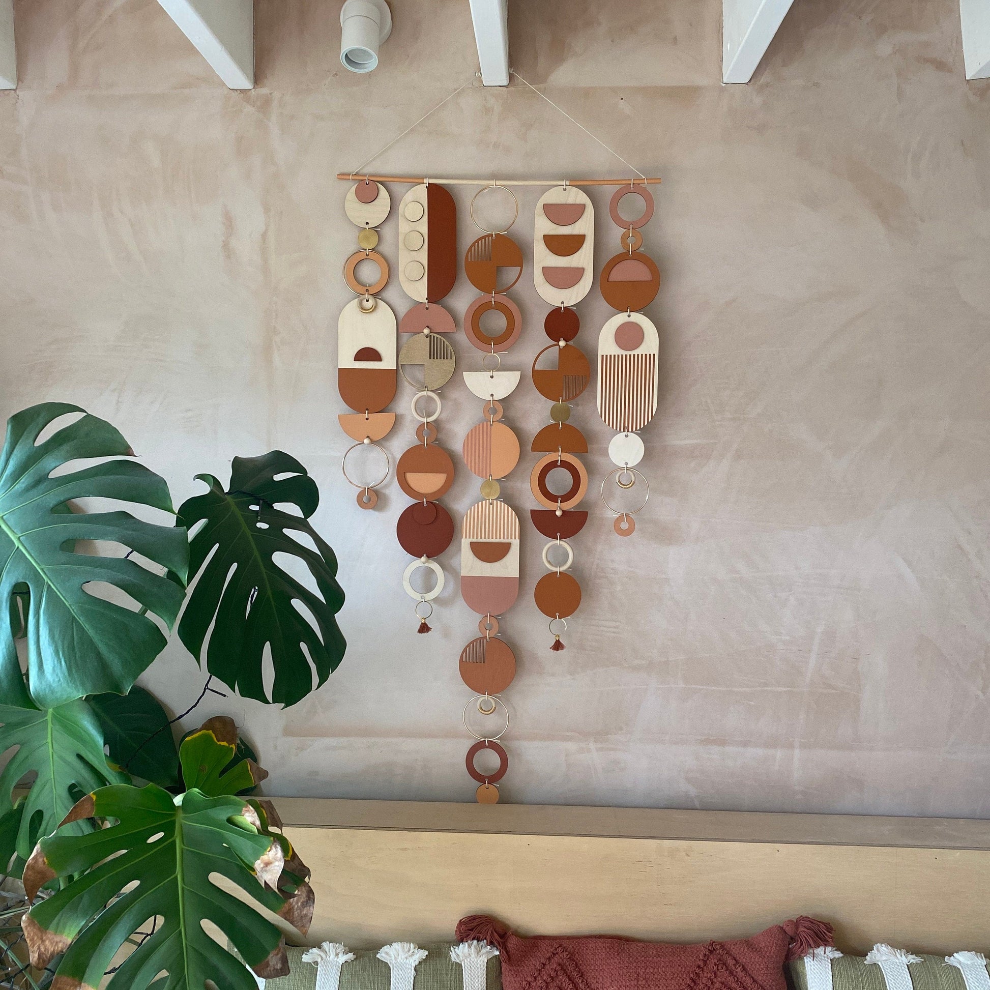 Large Modern Wall Art - Geometric Artwork - Minimal Home Decor - New Home Trend - Large Centre Piece Art - Big Wall Tapestry - Warm Tones