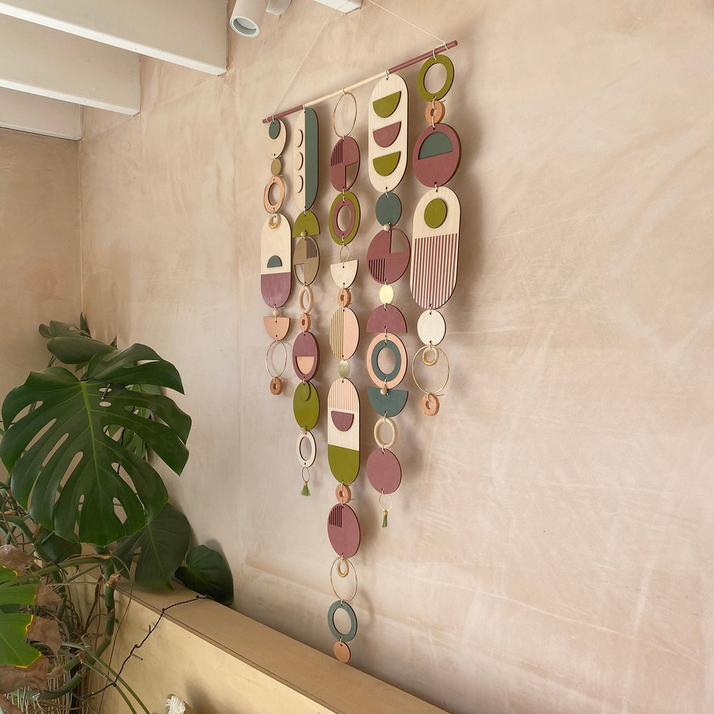 Eccentric Wall Art - Geometric Artwork - Minimal Home Decor - Bohemian Wall Art - Large Centre Piece Art - Big Wall Tapestry - Lime Art Deco