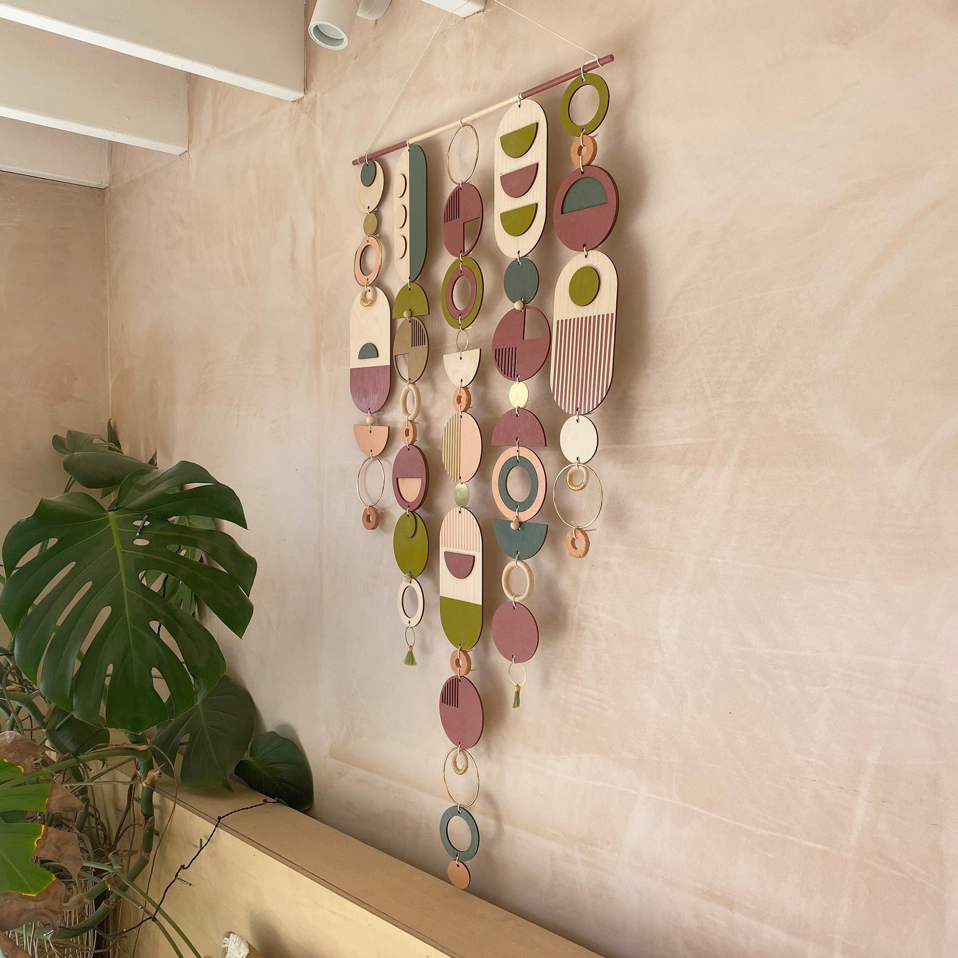 Eccentric Wall Art - Geometric Artwork - Minimal Home Decor - Bohemian Wall Art - Large Centre Piece Art - Big Wall Tapestry - Lime Art Deco