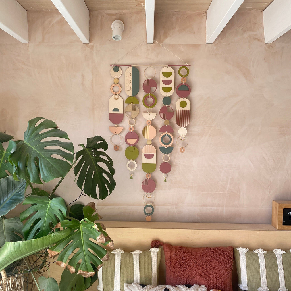 Eccentric Wall Art - Geometric Artwork - Minimal Home Decor - Bohemian Wall Art - Large Centre Piece Art - Big Wall Tapestry - Lime Art Deco