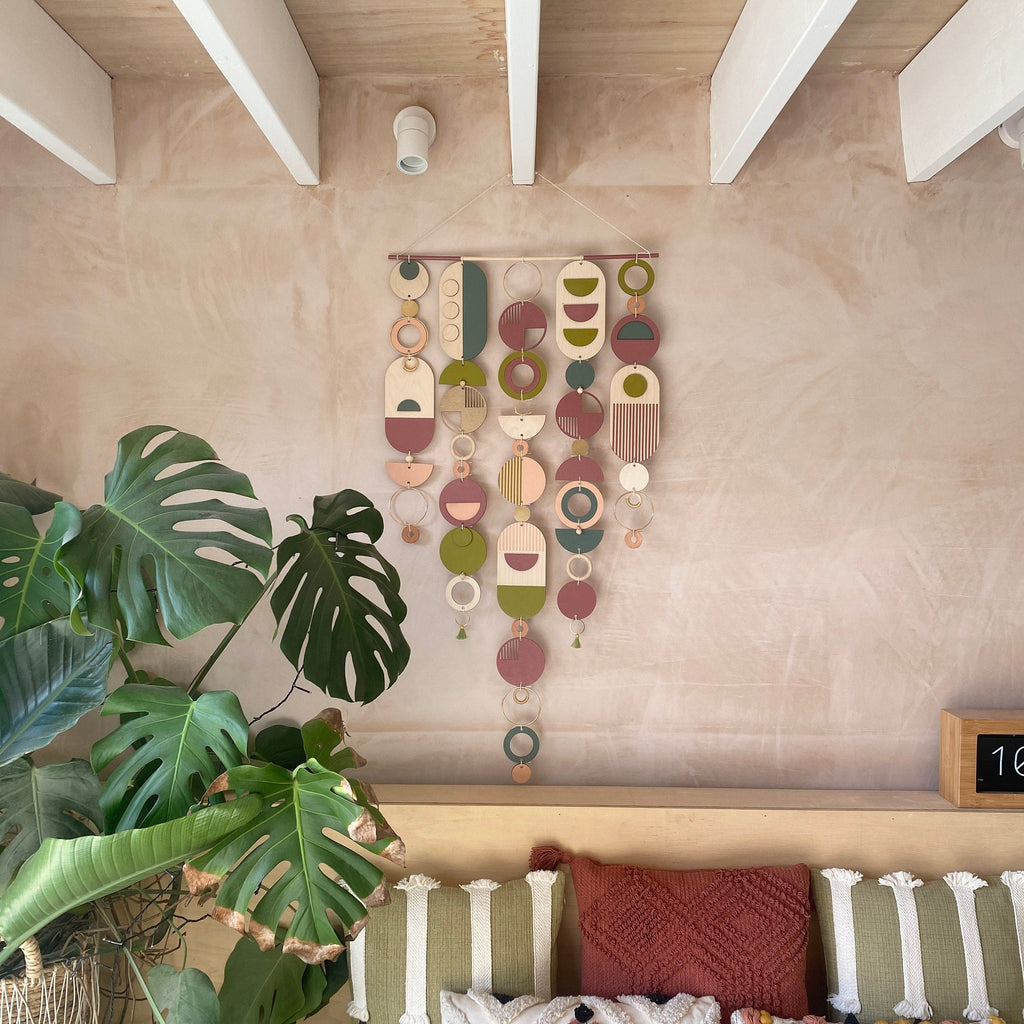 Eccentric Wall Art - Geometric Artwork - Minimal Home Decor - Bohemian Wall Art - Large Centre Piece Art - Big Wall Tapestry - Lime Art Deco