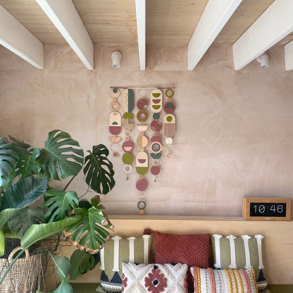 Eccentric Wall Art - Geometric Artwork - Minimal Home Decor - Bohemian Wall Art - Large Centre Piece Art - Big Wall Tapestry - Lime Art Deco