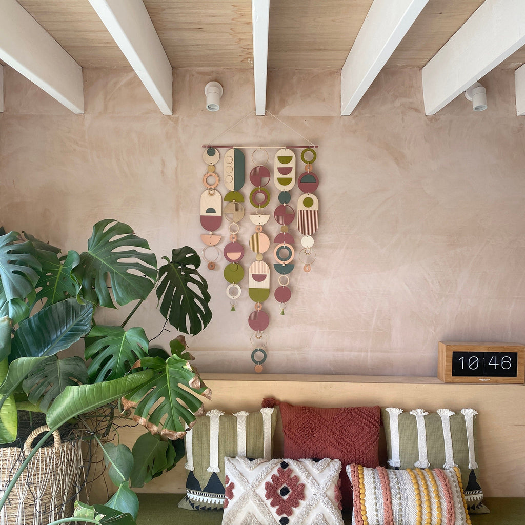 Eccentric Wall Art - Geometric Artwork - Minimal Home Decor - Bohemian Wall Art - Large Centre Piece Art - Big Wall Tapestry - Lime Art Deco