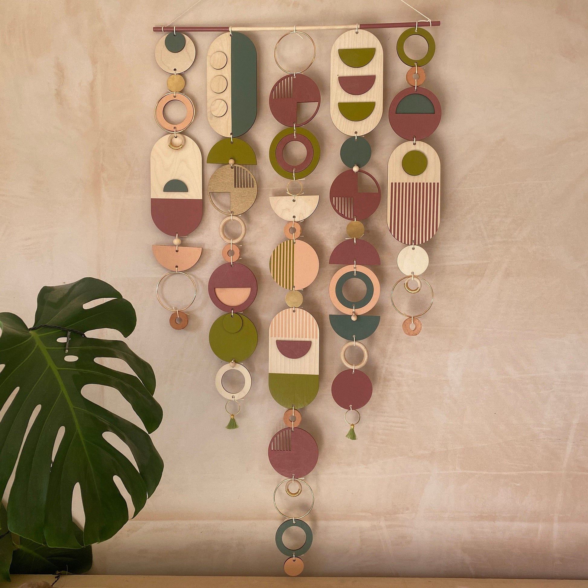 Eccentric Wall Art - Geometric Artwork - Minimal Home Decor - Bohemian Wall Art - Large Centre Piece Art - Big Wall Tapestry - Lime Art Deco