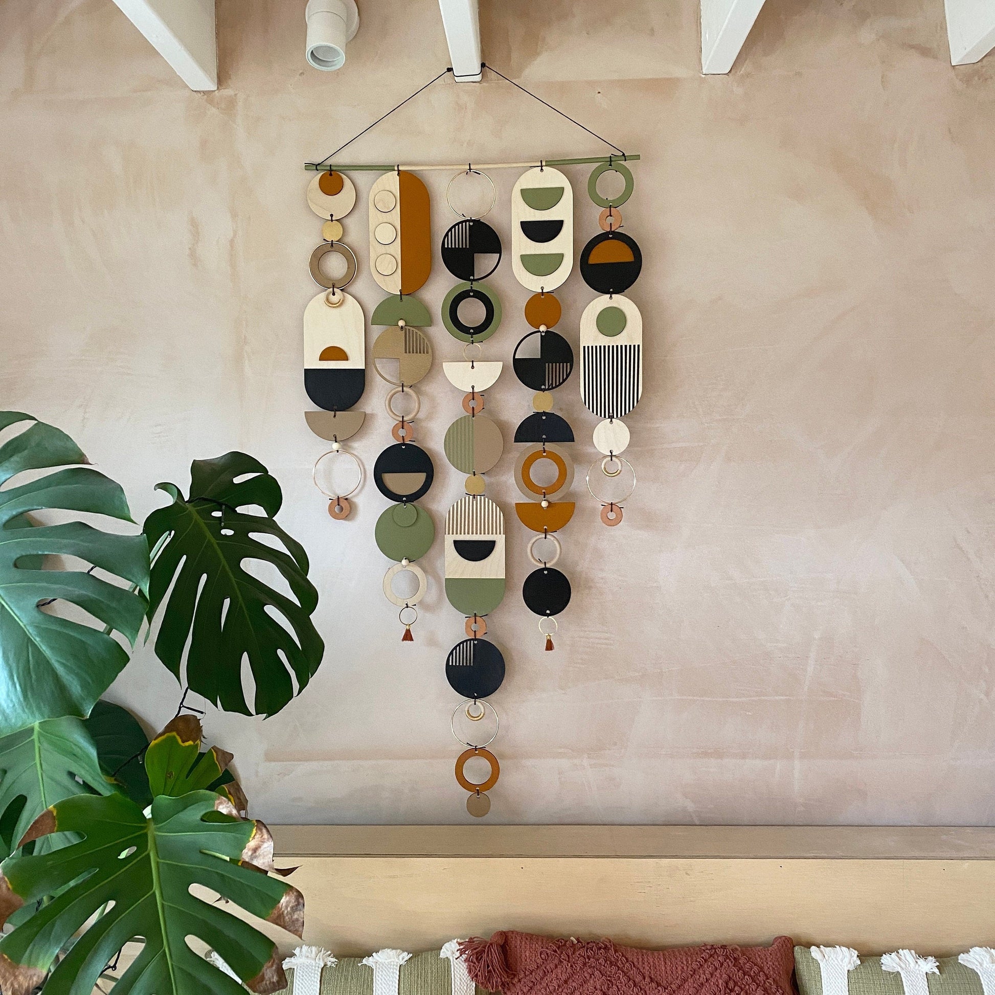 Modern Art Wooden Wall Hanging - Home Decor - DESIGN AWARDS 2022 Winner - Contemporary Wall Art - Wall Tapestry