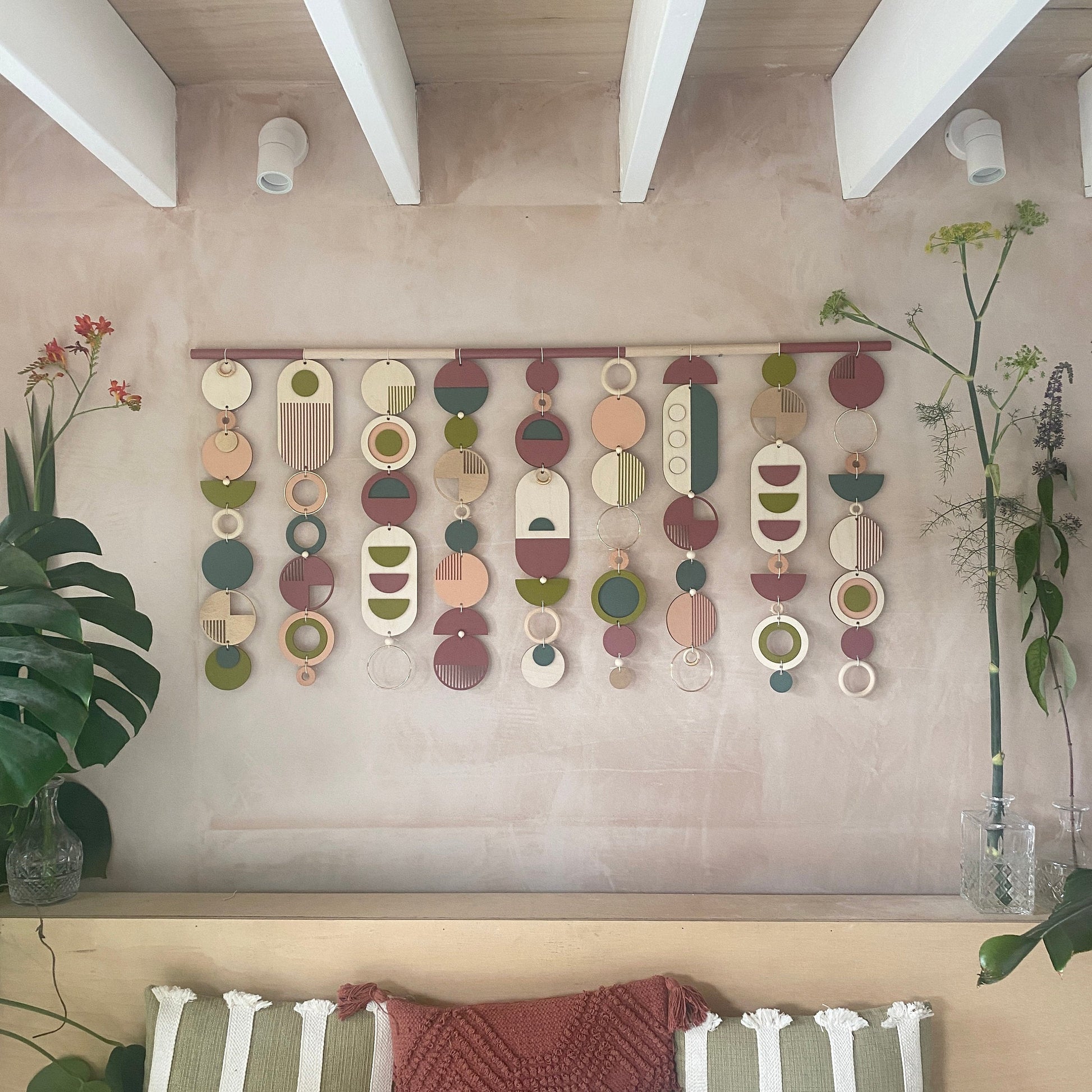 Large Geometric Modern Wall Art - Minimal Home Decor - Eclectic Tapestry - Big Centerpiece Tapestry - Unique Handmade Wall Hanging - Fun Art