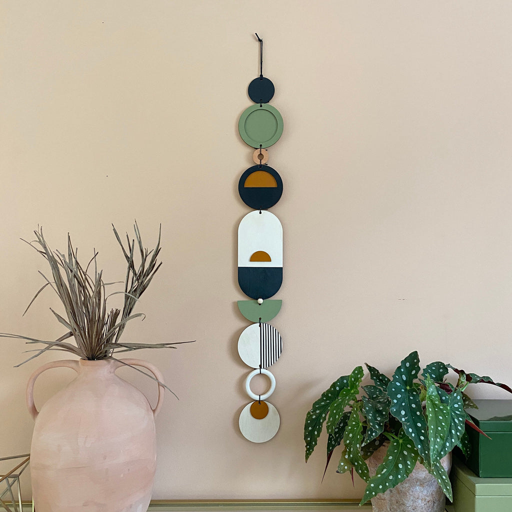 Longer Wall Art - Geometric Artwork - Minimal Home Decor - New Home Trend - Slim Centre Piece Art - Thin Wall Tapestry - Wood Art