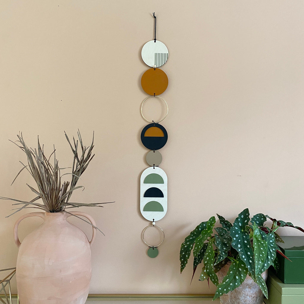 Longer Wall Art - Geometric Artwork - Minimal Home Decor - New Home Trend - Slim Centre Piece Art - Thin Wall Tapestry - Wood Art