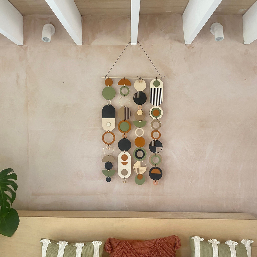 Longer Wall Art - Geometric Artwork - Minimal Home Decor - New Home Trend - Slim Centre Piece Art - Thin Wall Tapestry - Wood Art