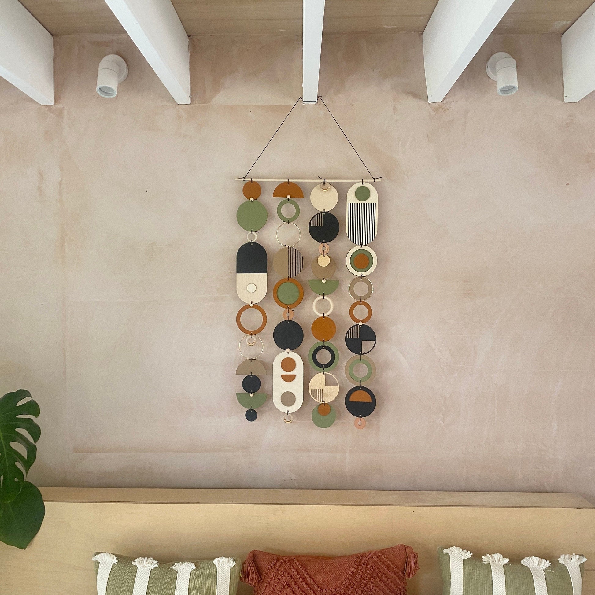 Longer Wall Art - Geometric Artwork - Minimal Home Decor - New Home Trend - Slim Centre Piece Art - Thin Wall Tapestry - Wood Art