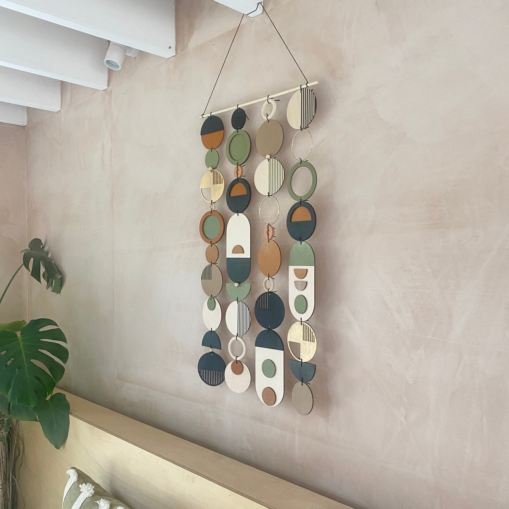 Longer Wall Art - Geometric Artwork - Minimal Home Decor - New Home Trend - Slim Centre Piece Art - Thin Wall Tapestry - Wood Art