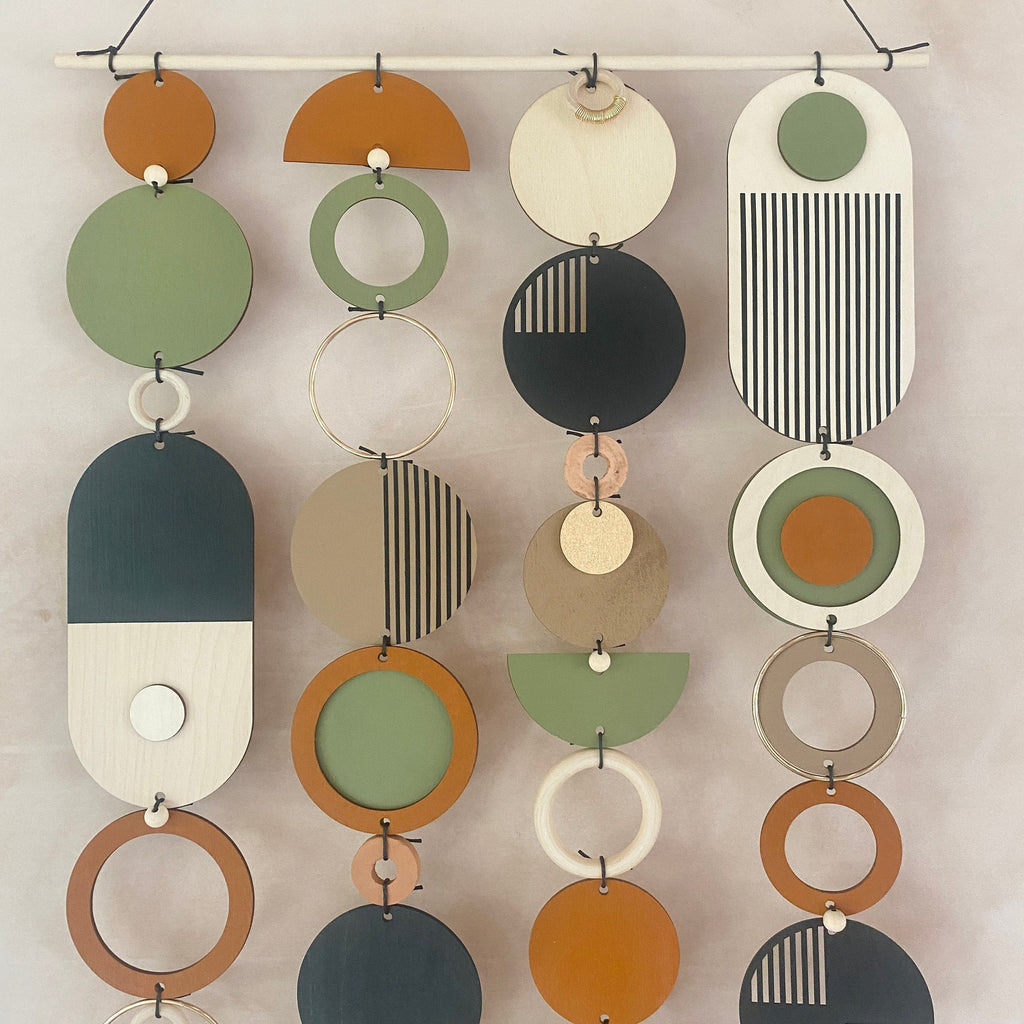 Longer Wall Art - Geometric Artwork - Minimal Home Decor - New Home Trend - Slim Centre Piece Art - Thin Wall Tapestry - Wood Art