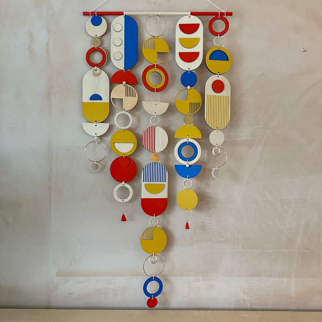 Bright Modern Wall Art - Geometric Artwork - colourful Home Decor - New Home Decor - Large Centre Piece Art - Big Wall Tapestry - Primary