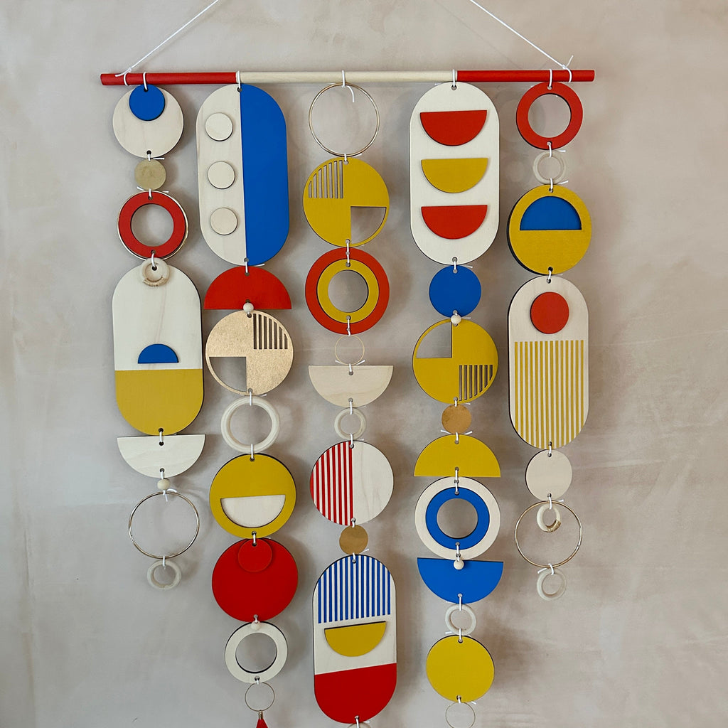 Bright Modern Wall Art - Geometric Artwork - colourful Home Decor - New Home Decor - Large Centre Piece Art - Big Wall Tapestry - Primary