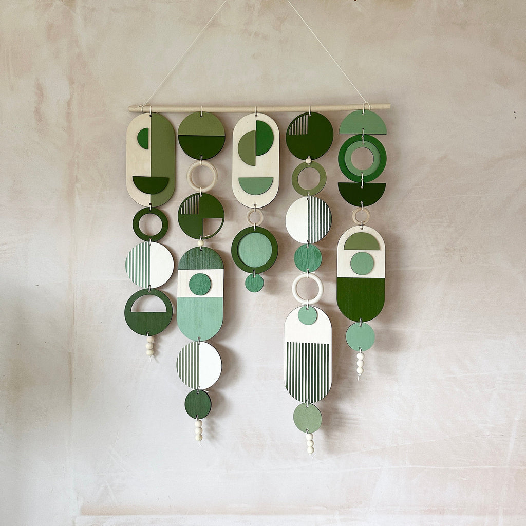 Green Wall Art - Geometric Artwork - Minimal Home Decor - Green Boho Decor- Large Centre Piece Art - Big Wall Tapestry - Large Artwork