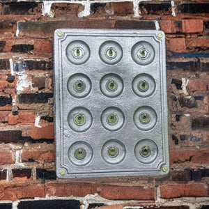 12 Gang 2 Way Solid Cast Metal Surface Mounting Conduit Light Switch Industrial - BS EN Approved Vintage Crabtree 1950’s Style