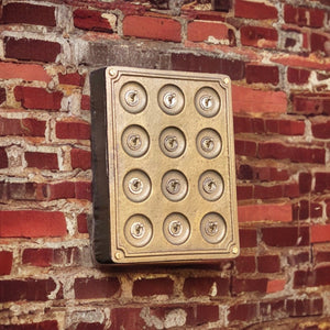 12 Gang 2 Way Bronze Solid Cast Metal Surface Mounting Conduit Light Switch Industrial - BS EN Approved Vintage Crabtree 1950