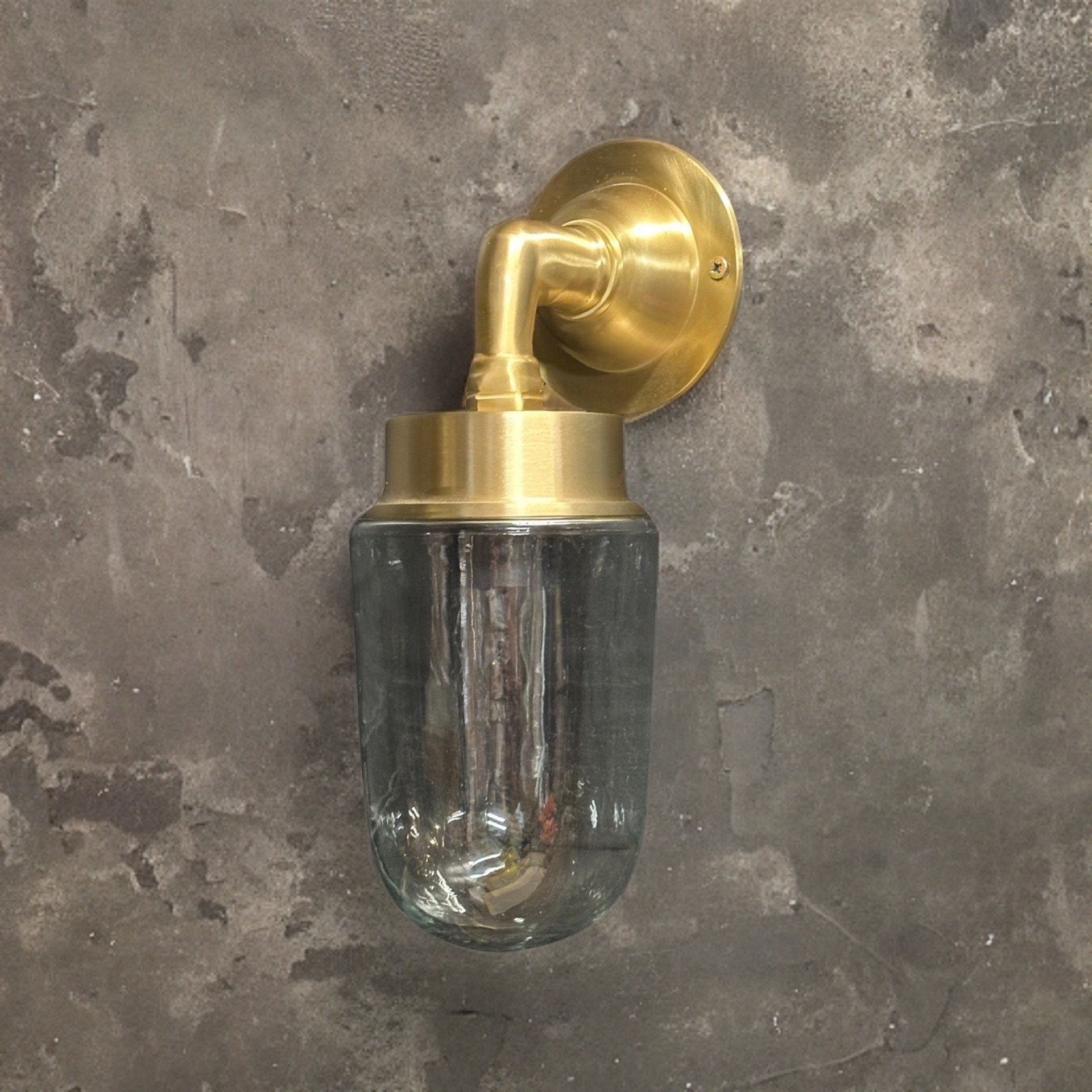 Paston ~ Bulkhead Outdoor & Bathroom Sconce Wall Light Solid Brass |  11.5 Inch