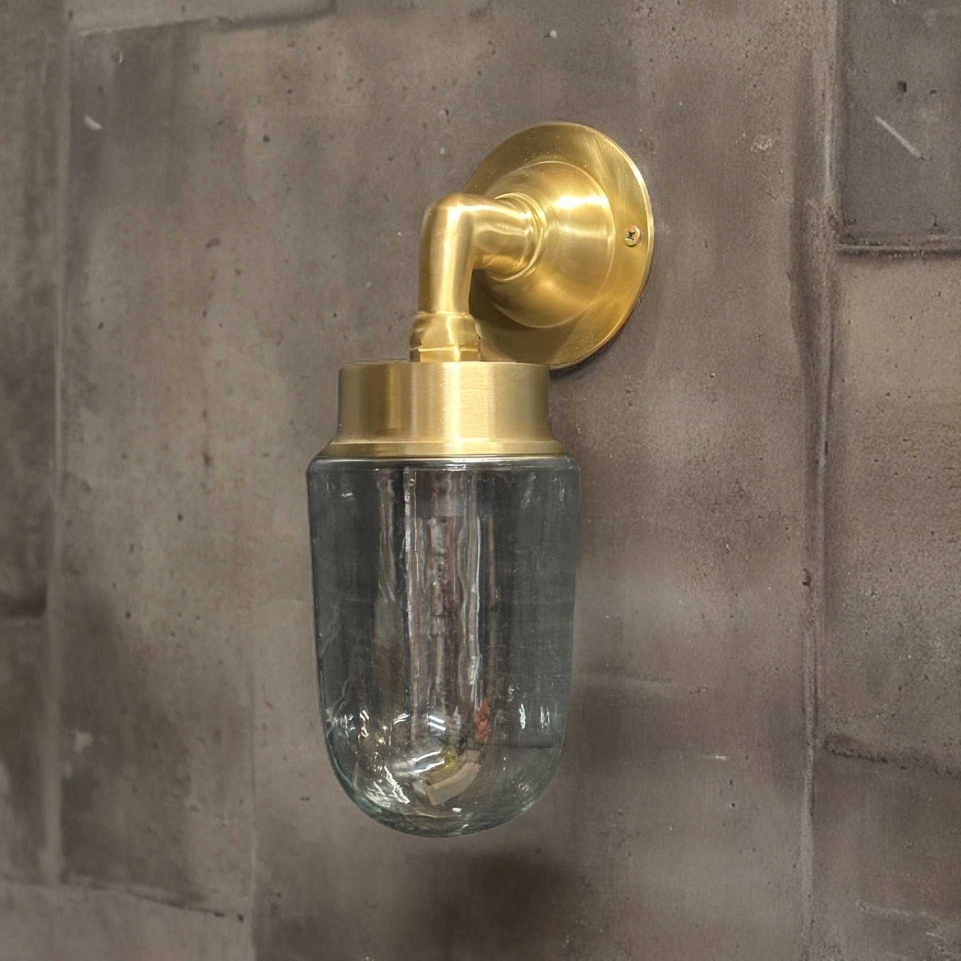 Paston ~ Bulkhead Outdoor & Bathroom Sconce Wall Light Solid Brass |  11.5 Inch