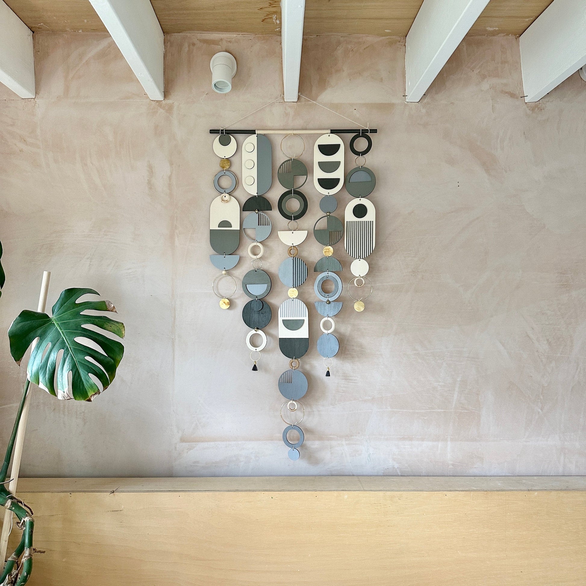 Black and Grey Wall Hanging - Dark Wall Art - Large Hanging Artwork - Hand Painted Decor - Modern Style Art - Monochrome Wall Art - Dark Art