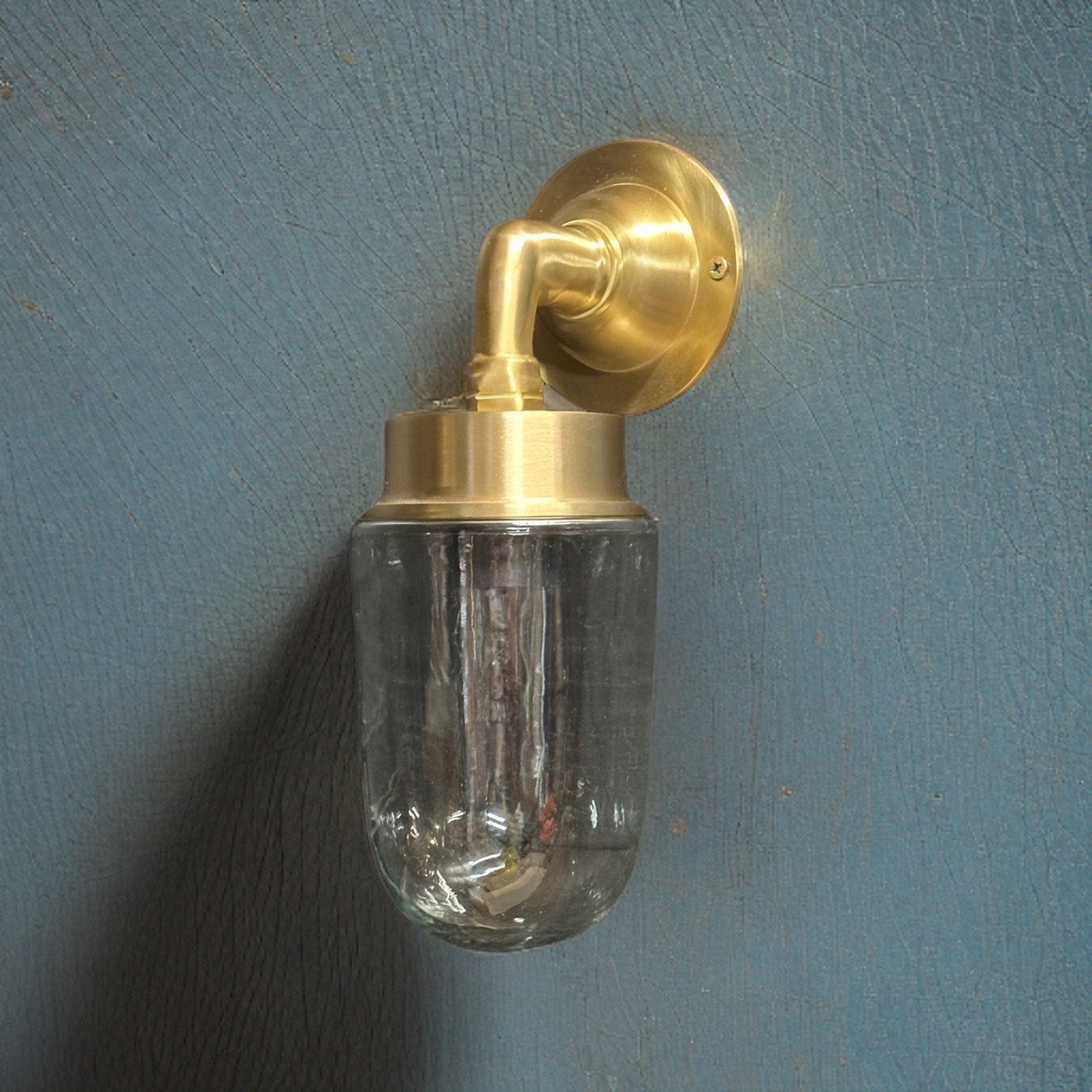 Paston ~ Bulkhead Outdoor & Bathroom Sconce Wall Light Solid Brass |  11.5 Inch