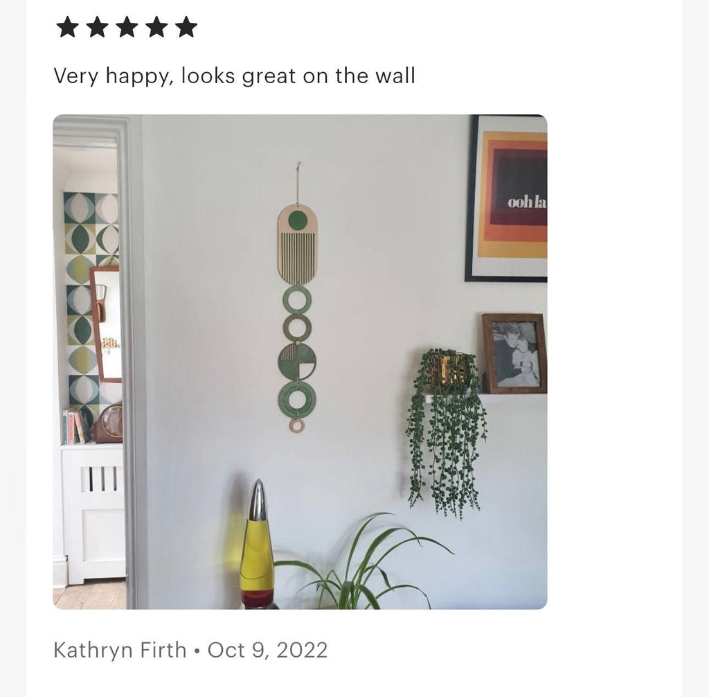 Green Modern Wall Art - Wood Wall Hanging - Mid Century Wall Decor