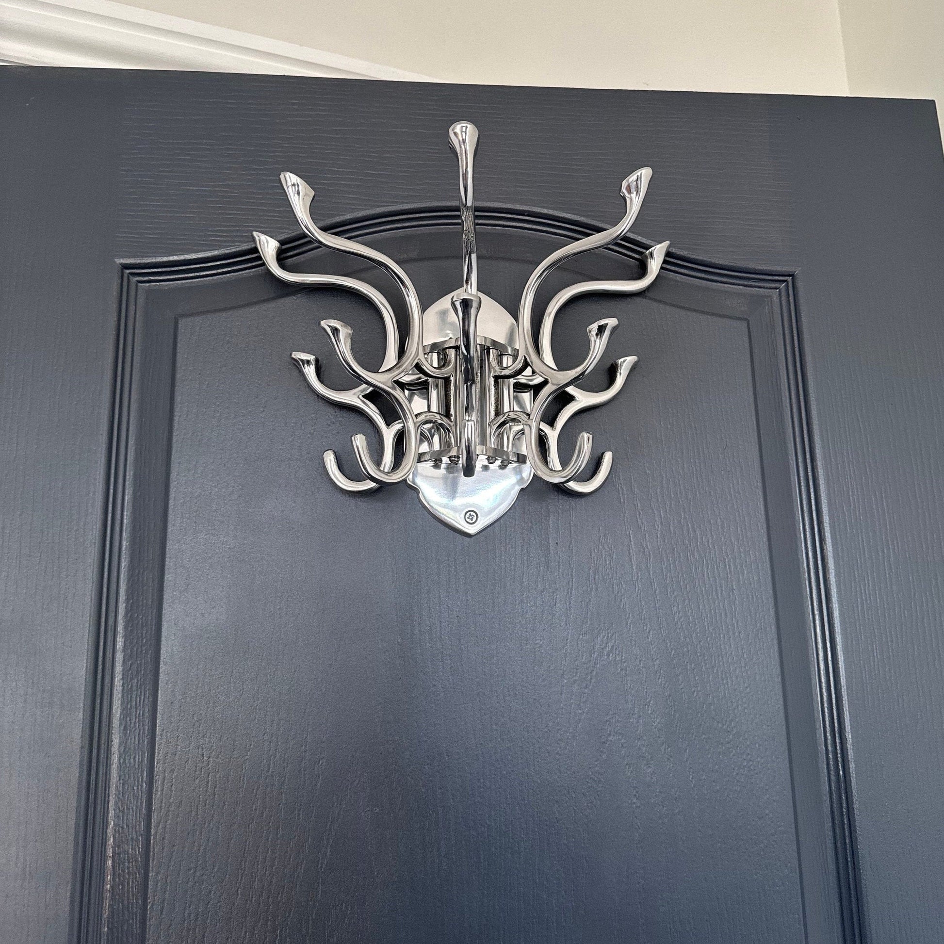 Metal Swivel Coat Rack - Polished Chrome Finish - Rustic - Handmade - Vintage Style | Art Deco