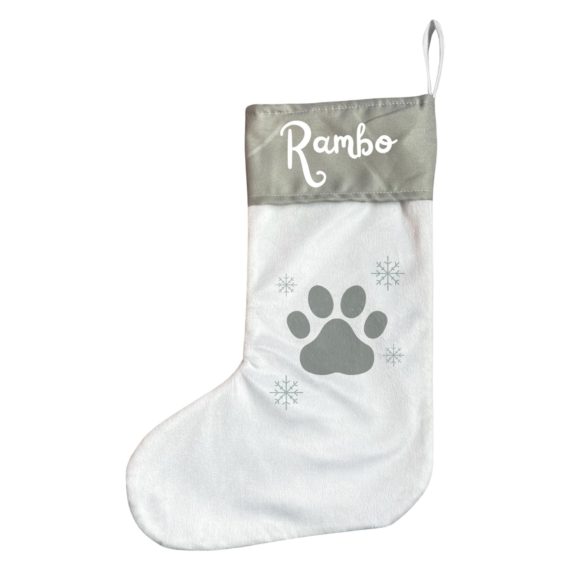 Personalised Pet Christmas Stocking with Paw Print