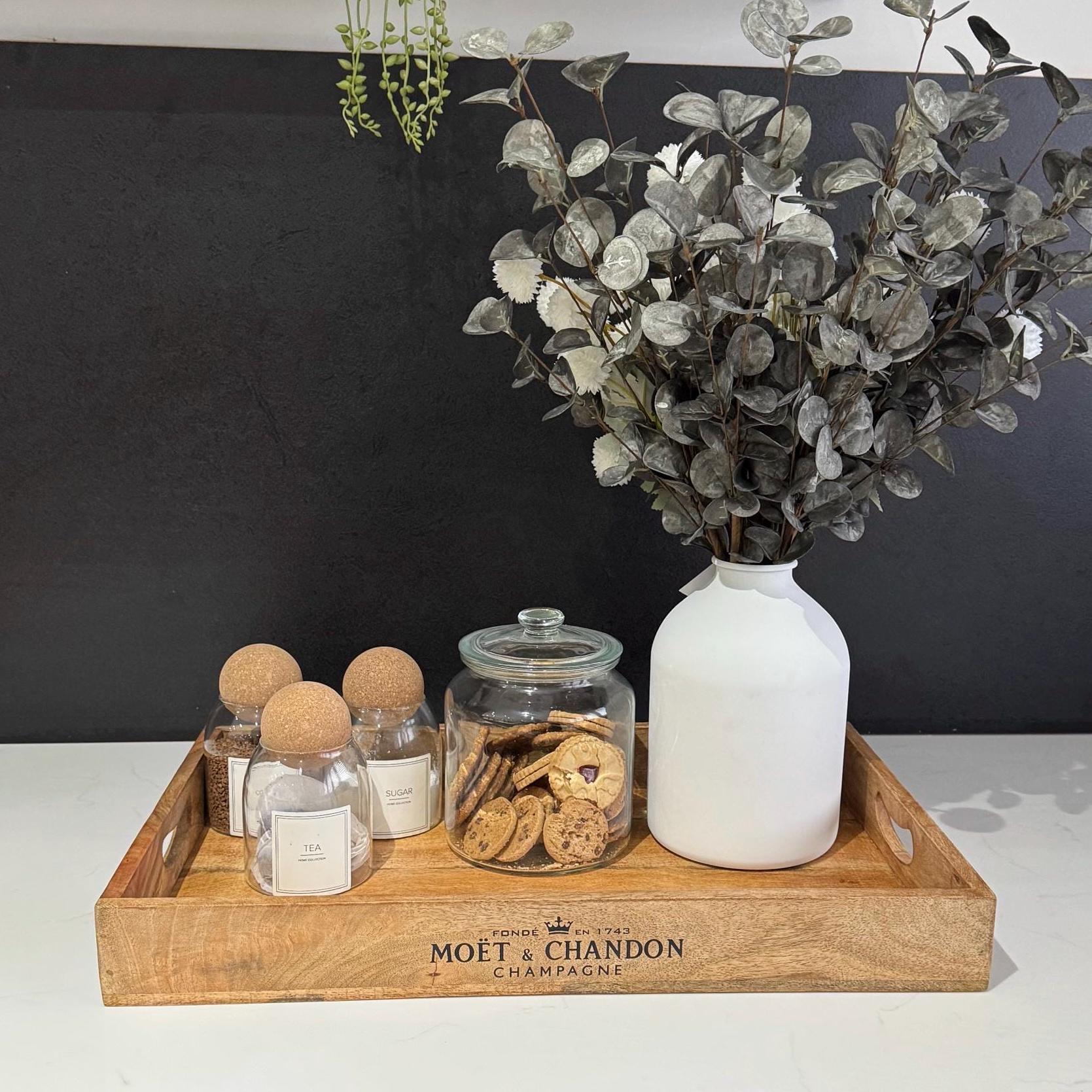 Moët & Chandon Wooden Serving Trays Champagne Butlers Crates Storage Boxes Natural Finish