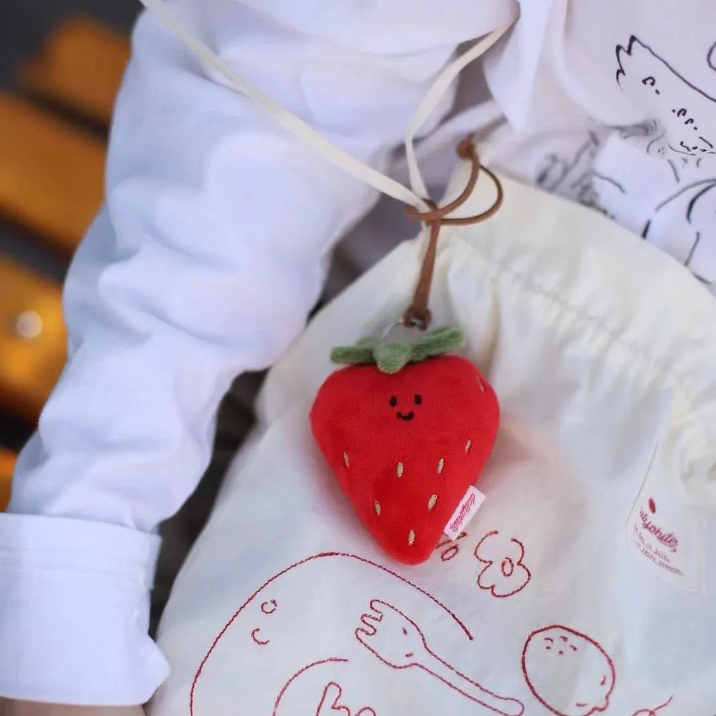 Handmade Strawberry Plush Bag Charm