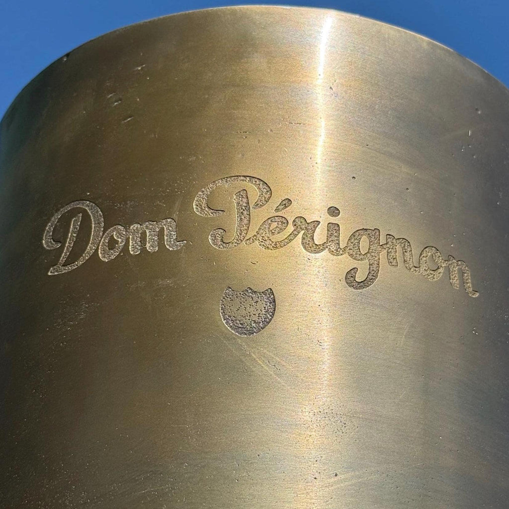 Dom Perignon Antique Brass ~ Solid Cast Engraved Champagne Floor Standing Ice Bucket | Wine Cooler