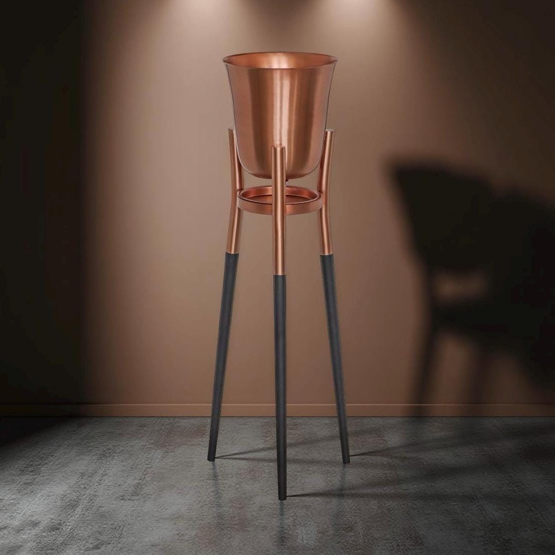 Rocket Champagne & Wine Cooler Brushed Copper ~ Floor Standing Ice Bucket