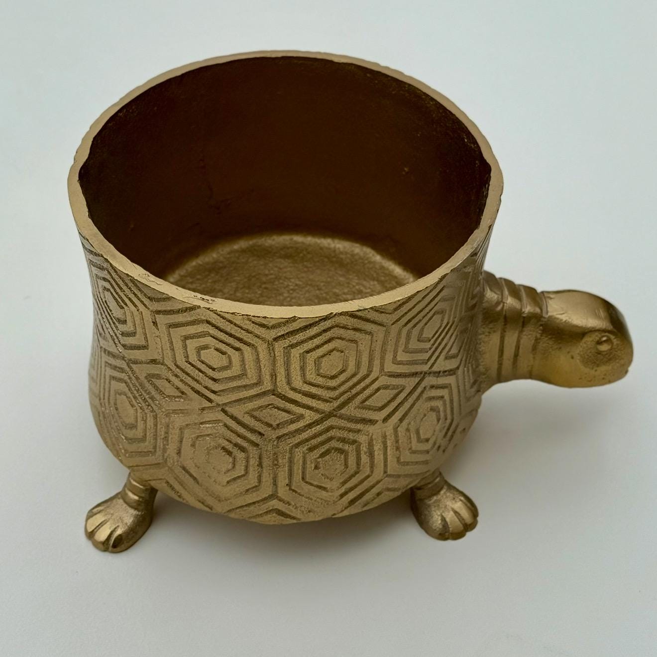 Maxlume - Turtoise Solid Cast Brass Metal Planter Pot for Succulents & Plants | Safari Planter | Animal Pot | Unique Planter |