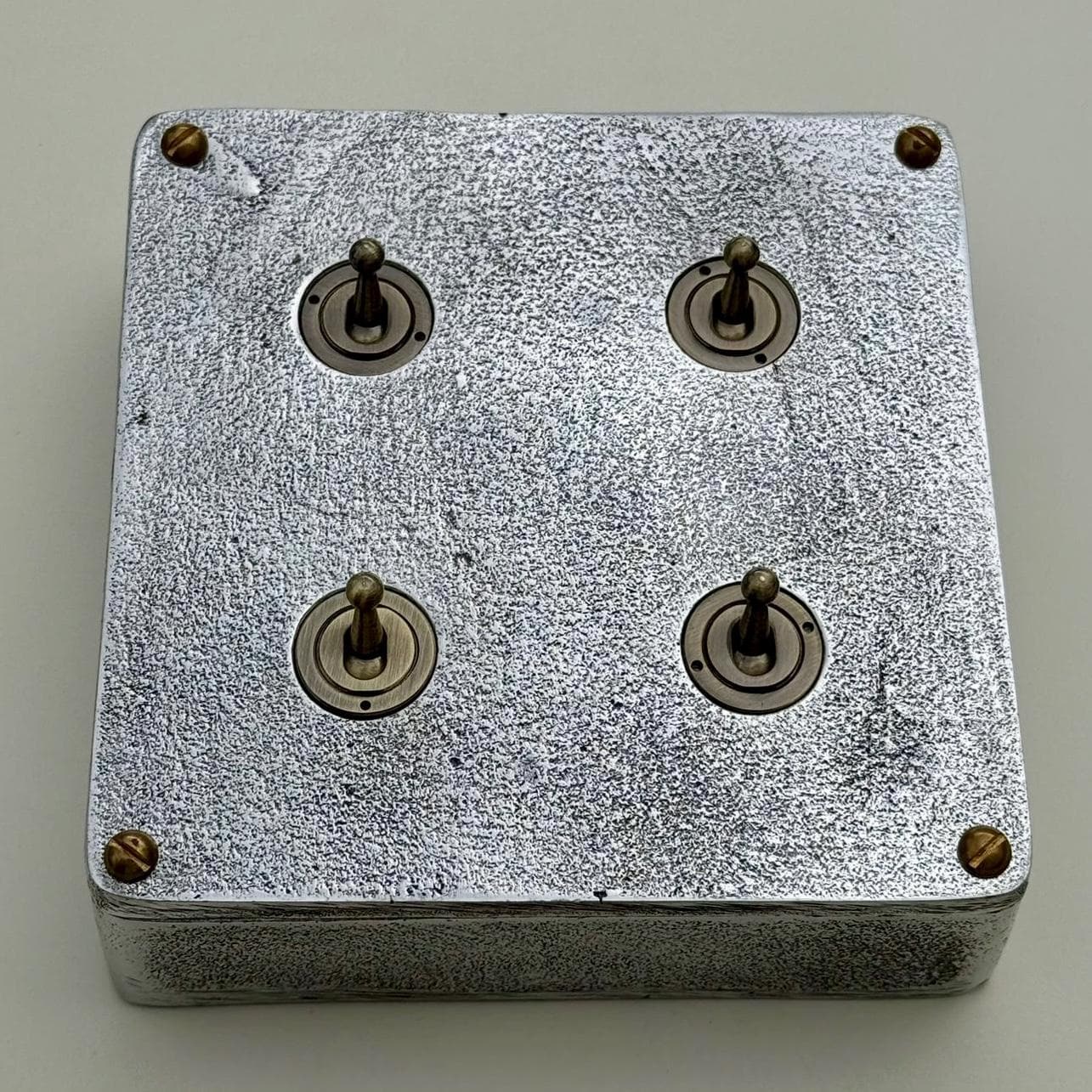 4 Gang 2 Way Solid Cast Metal Conduit Light Switch Industrial - Vintage Crabtree Style