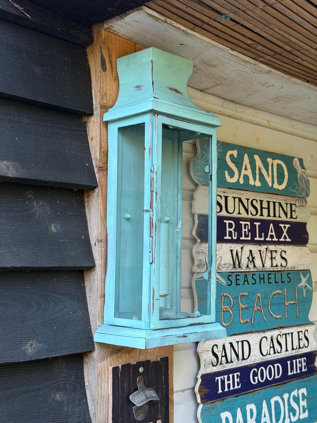 Reedham ~ Verdigris Flush Lantern Wall Sconce Light