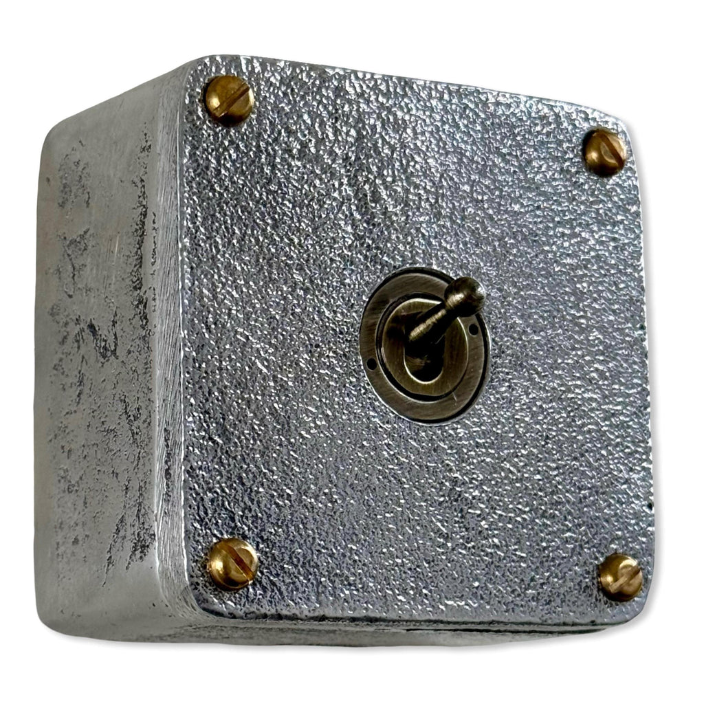 Single Gang Solid Cast Metal Surface Mounted Conduit Light Switch Industrial 2 Way - BS EN Approved Vintage Crabtree