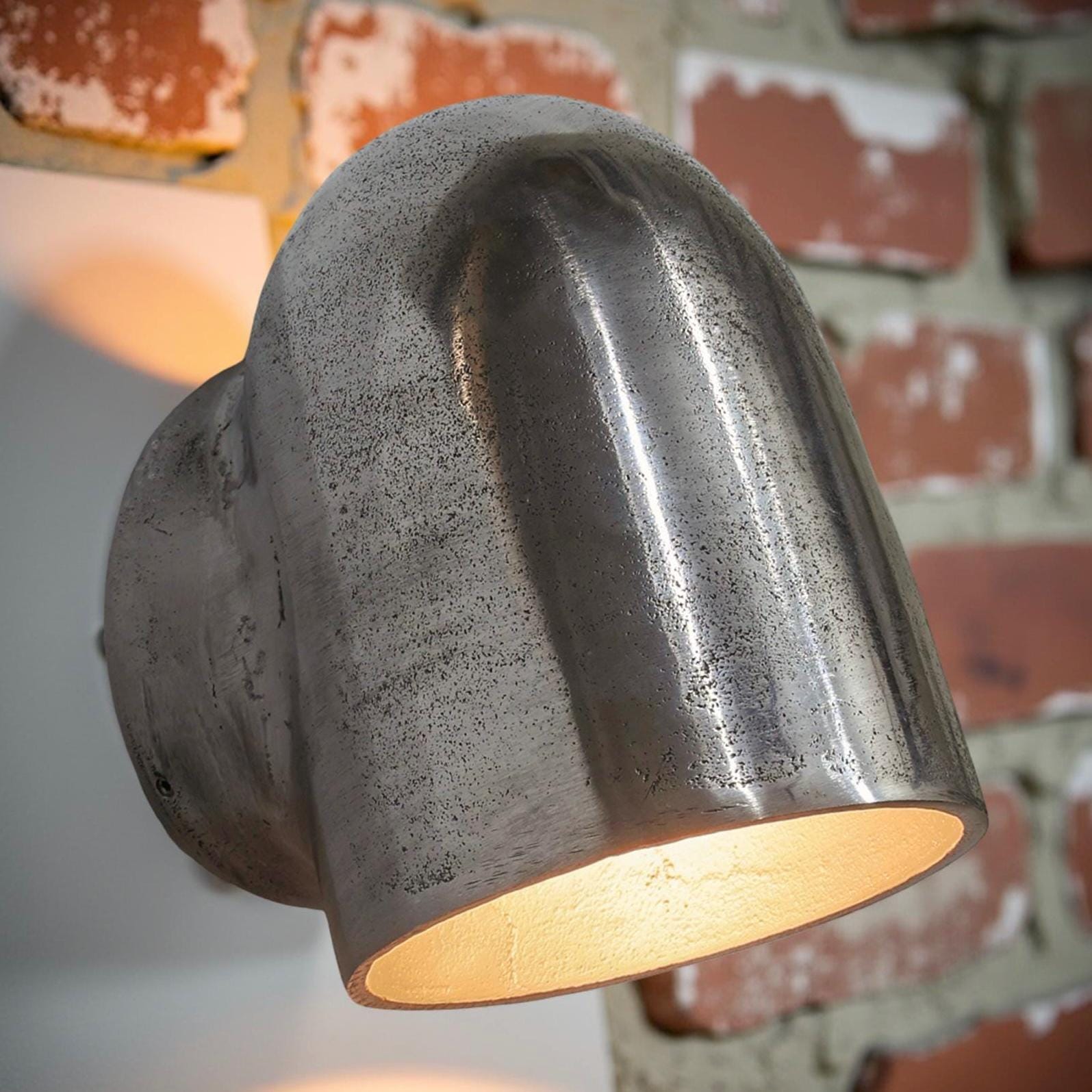 Hopton ~ Pewter Mast Down Light Solid Cast Wall Sconce
