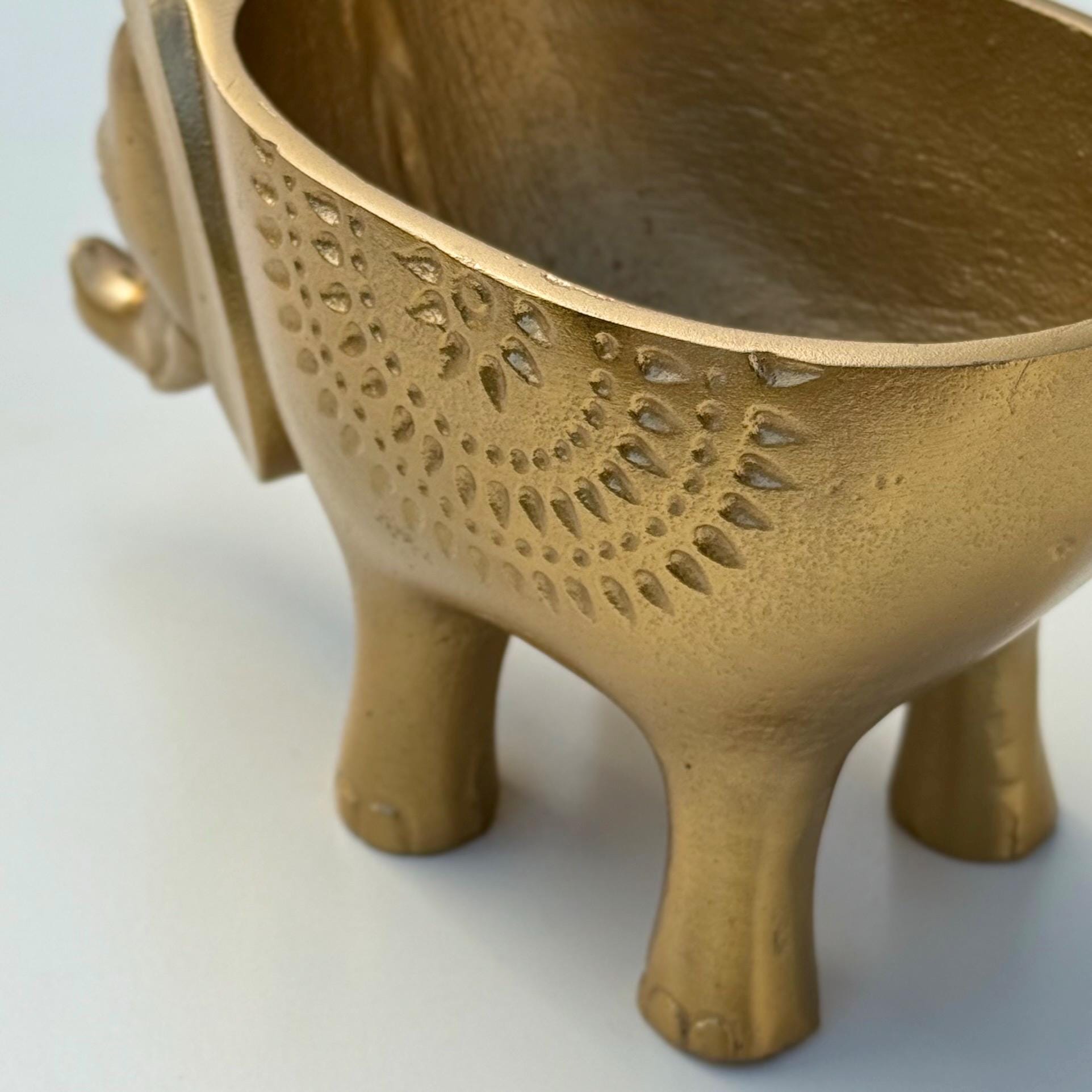 Elephant Planter Solid Cast Brass Metal Plant Pot for Succulents & Plants | Safari Planter