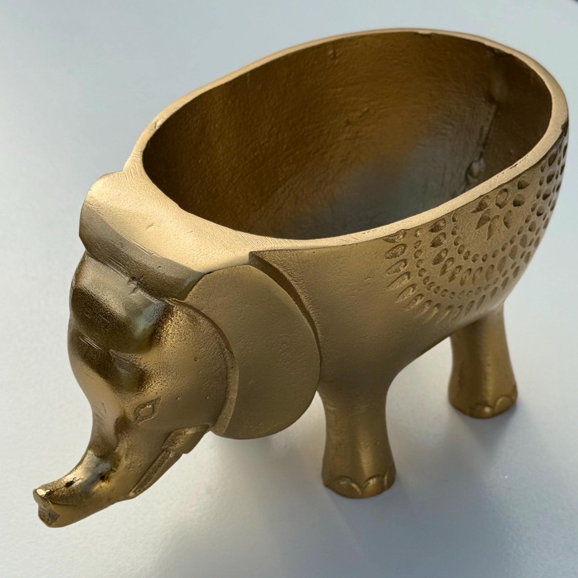 Elephant Planter Solid Cast Brass Metal Plant Pot for Succulents & Plants | Safari Planter