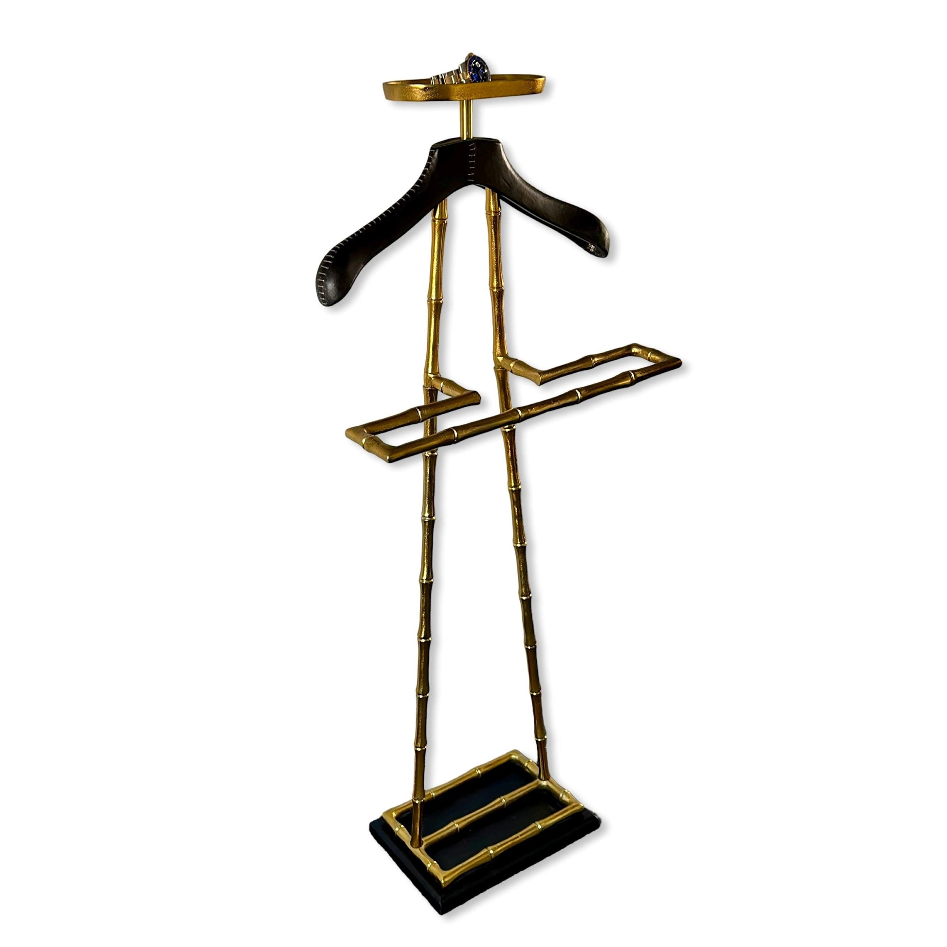 Luxury Dressboy Vintage Brass / Black 50.5 x 31 x H. 117 cm - Clothes Rack Coat Rack Suit Stand Mute Servant Gentleman - Luxury Accessories