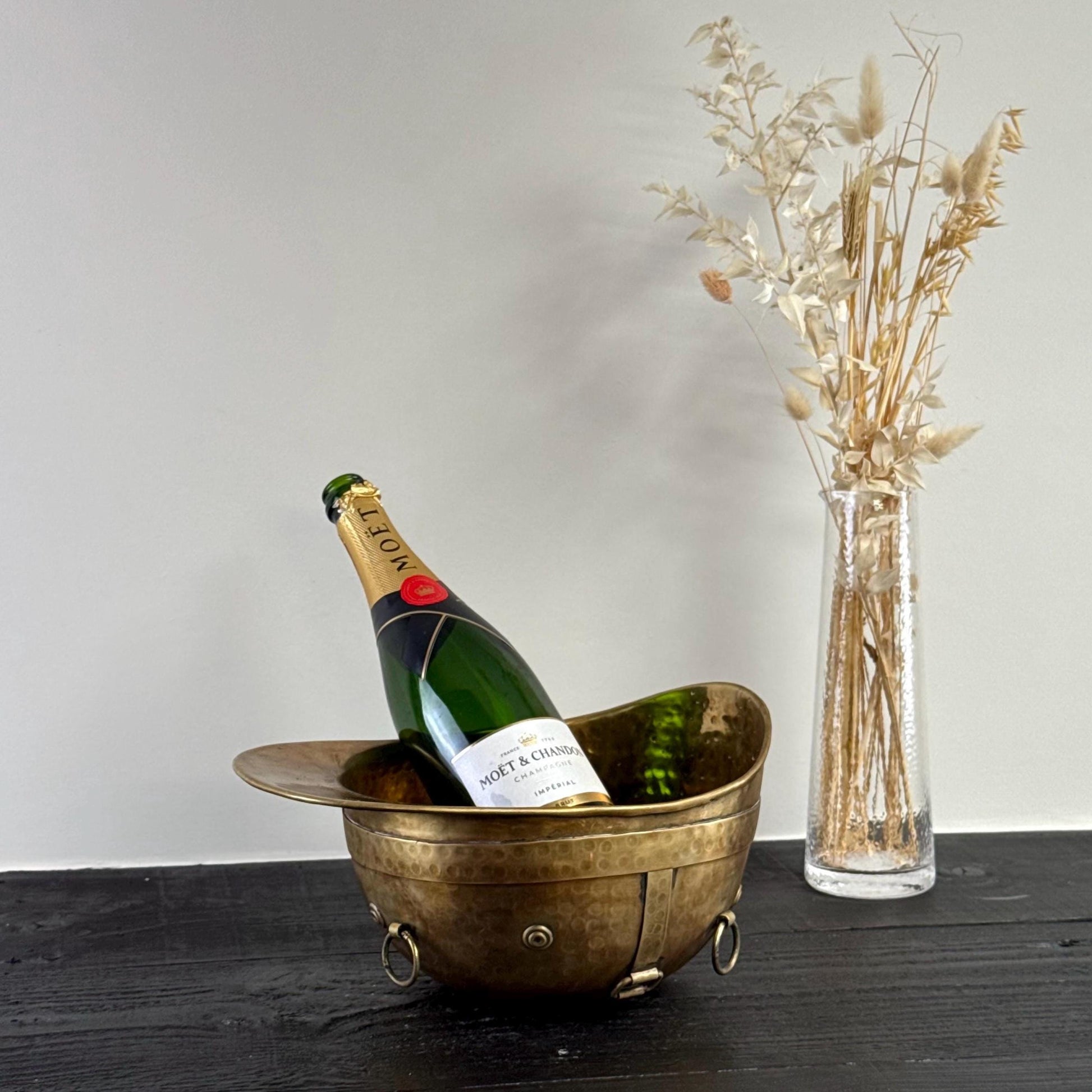 Polo Helmet Solid Antique Brass Champagne Ice Bucket | Wine Cooler